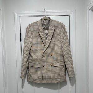 Men's topshop Beige Checkered Blazer BRAND NEW
